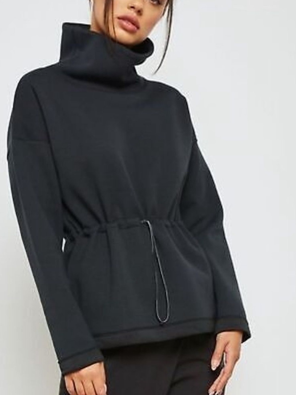 ❤️ Nike Dri-Fit Black Funnel Neck Long Sleeved Fleece Like Top